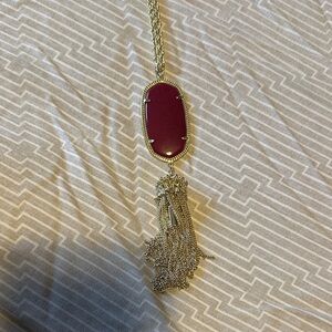 Kendra Scott Gold and Deep Pink Pendant Necklace